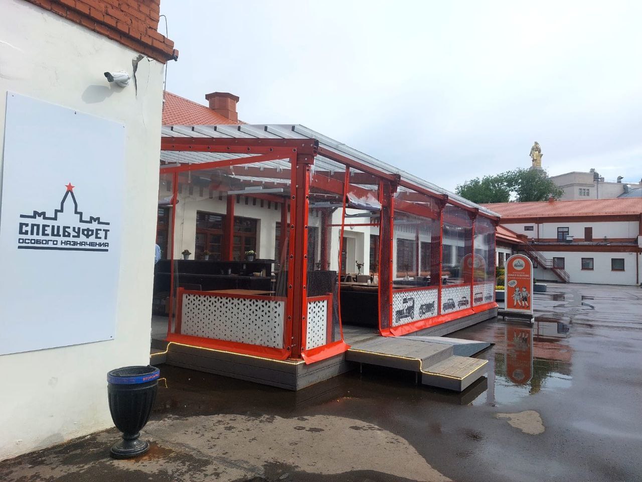 ПВХ шторы для летней террасы кафе в городе Щелково